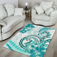 Polynesia Paisley Area Rug Mix Teal Polynesian Pattern