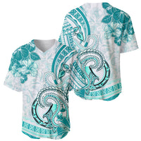 Polynesia Paisley Baseball Jersey Mix Teal Polynesian Pattern LT05 - Polynesian Pride