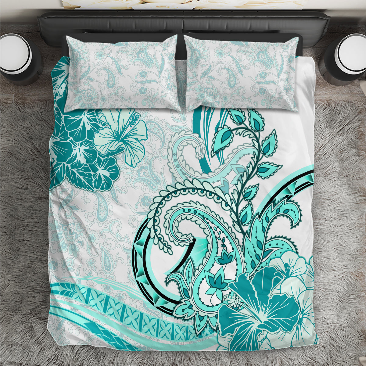 Polynesia Paisley Bedding Set Mix Teal Polynesian Pattern LT05 Teal - Polynesian Pride