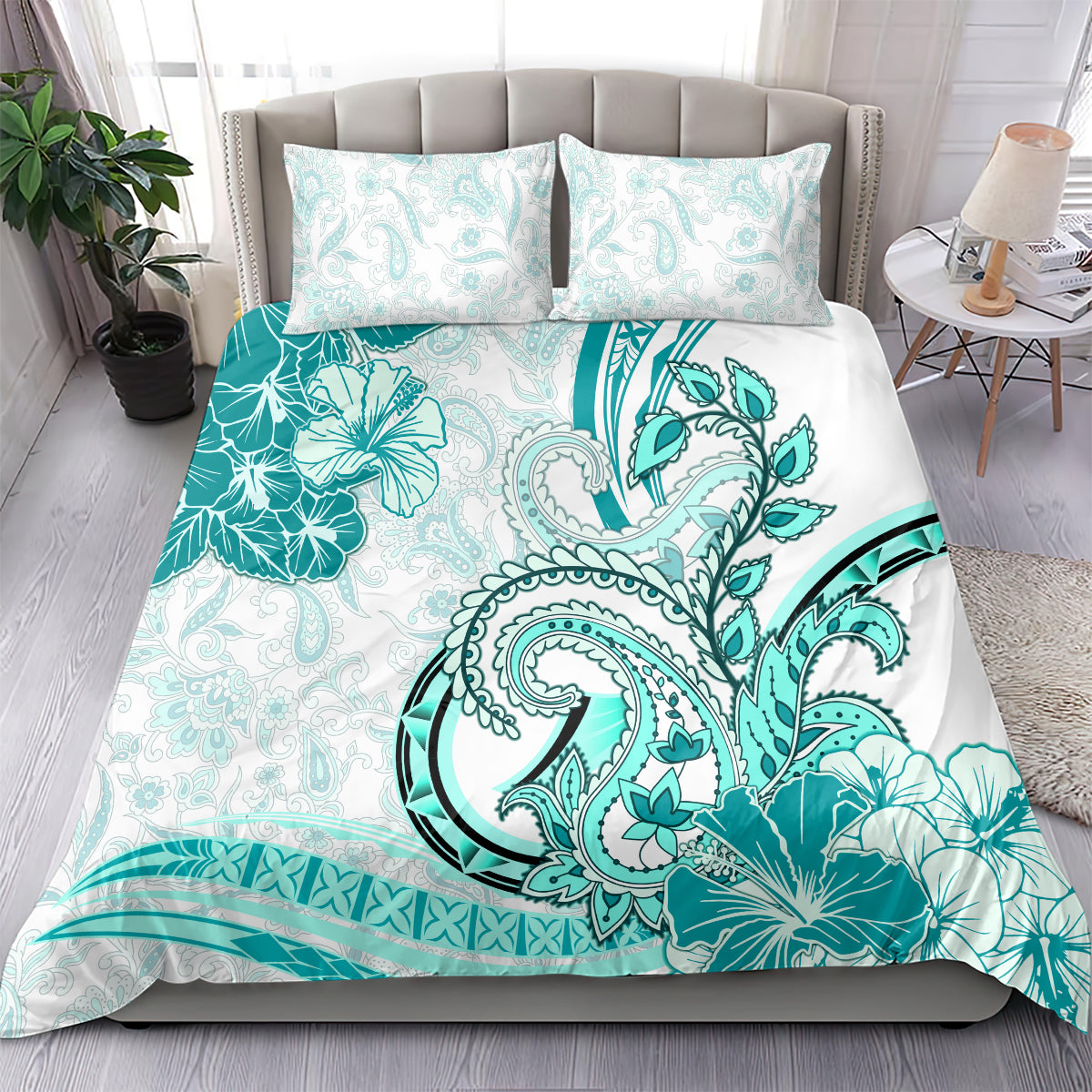 Polynesia Paisley Bedding Set Mix Teal Polynesian Pattern LT05 - Polynesian Pride