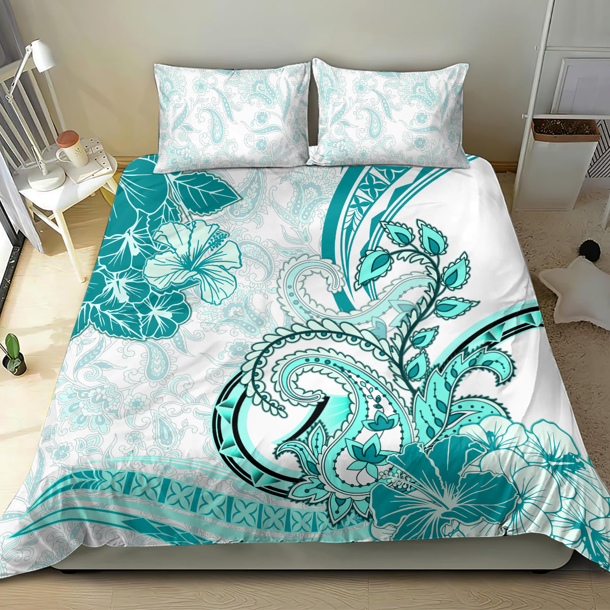 Polynesia Paisley Bedding Set Mix Teal Polynesian Pattern LT05 - Polynesian Pride