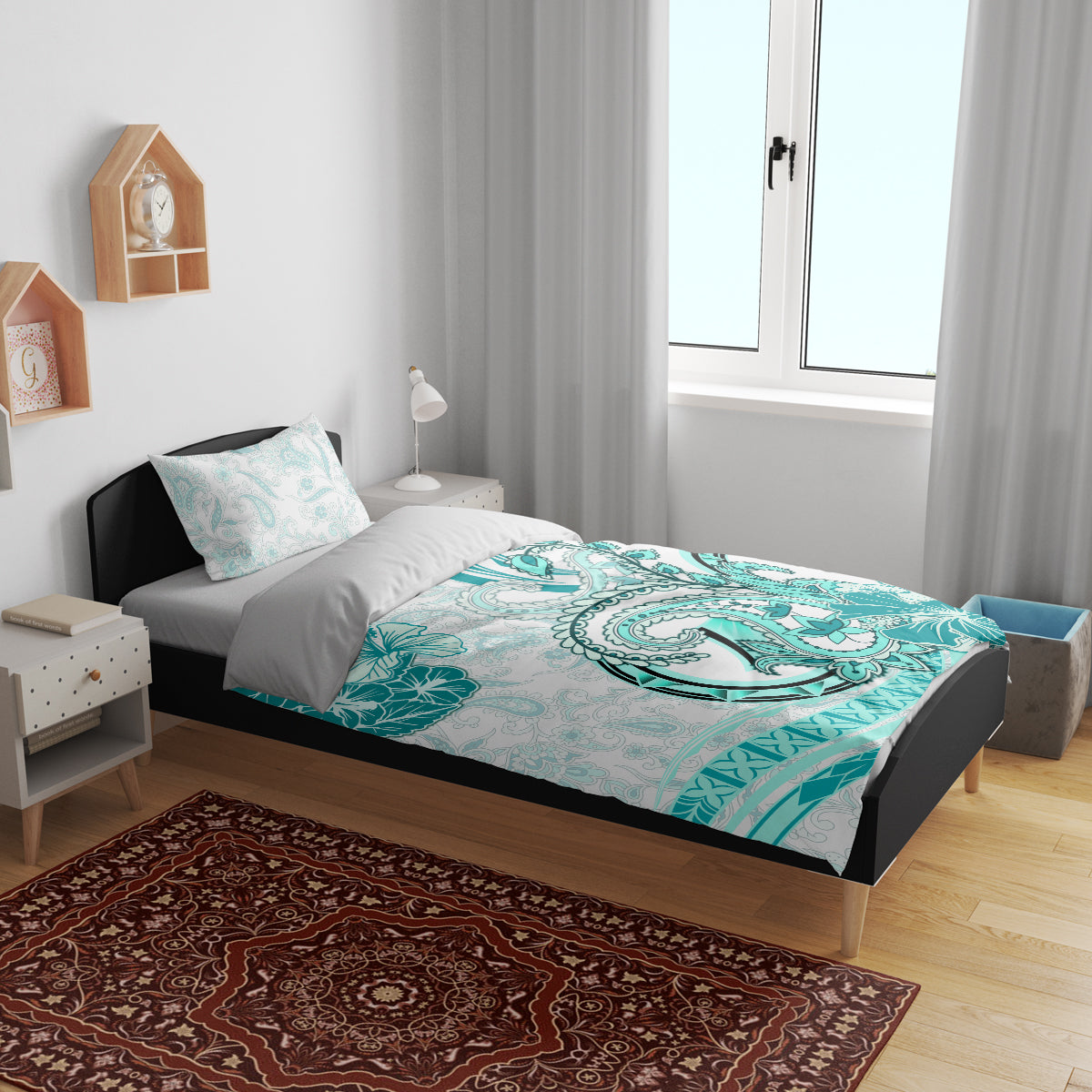 Polynesia Paisley Bedding Set Mix Teal Polynesian Pattern LT05 - Polynesian Pride
