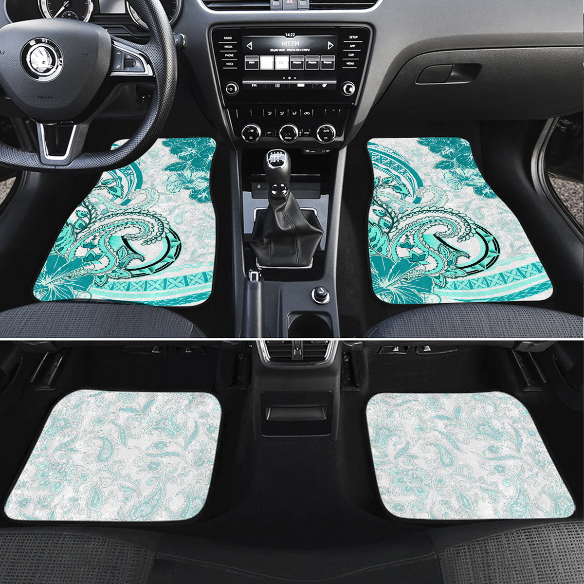 Polynesia Paisley Car Mats Mix Teal Polynesian Pattern LT05 Set 4pcs Teal - Polynesian Pride