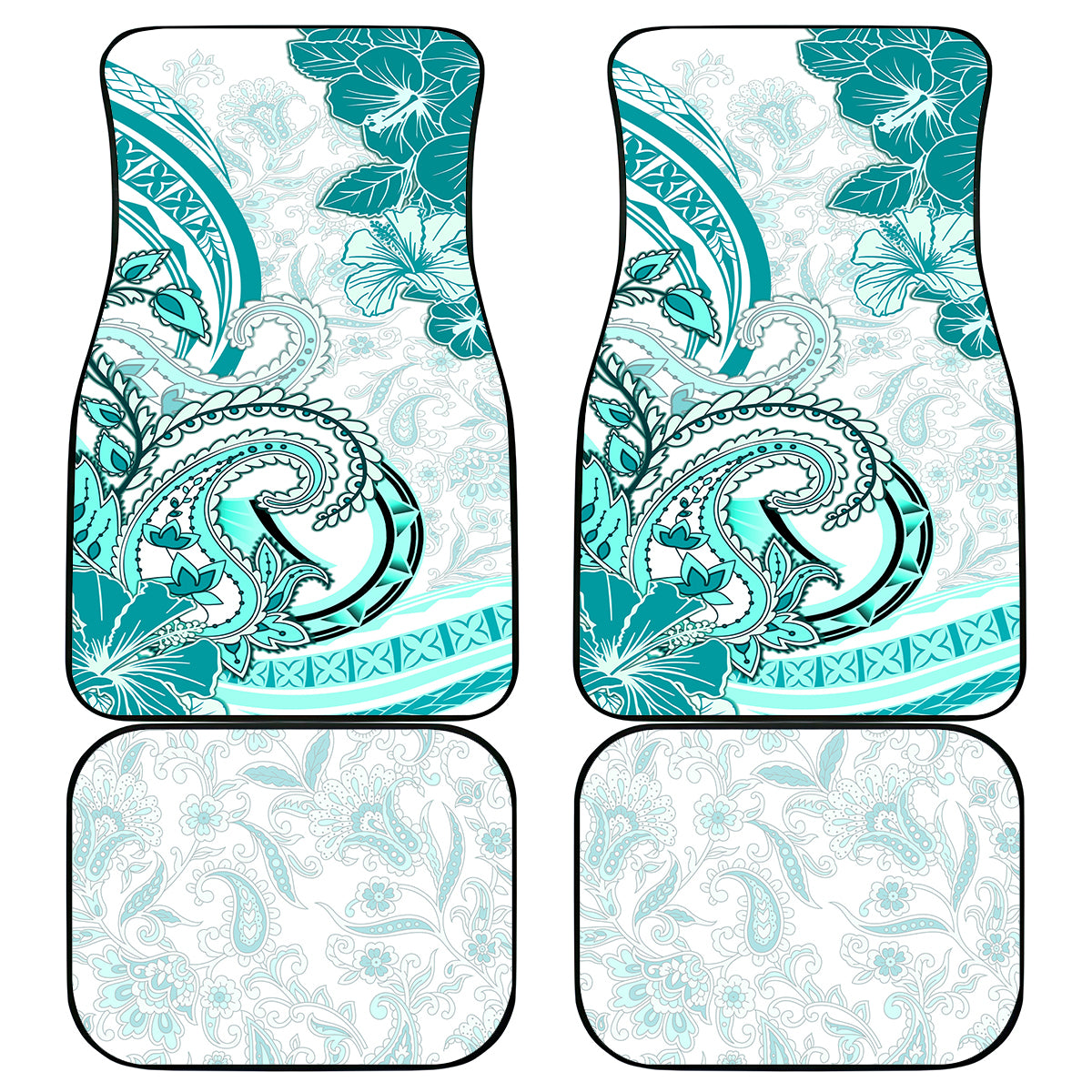 Polynesia Paisley Car Mats Mix Teal Polynesian Pattern LT05 - Polynesian Pride