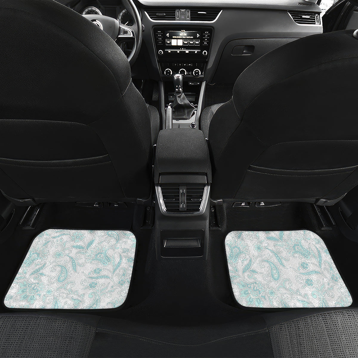 Polynesia Paisley Car Mats Mix Teal Polynesian Pattern LT05 Set 2pcs - Back Teal - Polynesian Pride