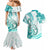 Polynesia Paisley Couples Matching Mermaid Dress and Hawaiian Shirt Mix Teal Polynesian Pattern LT05 - Polynesian Pride