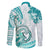 Polynesia Paisley Family Matching Mermaid Dress and Hawaiian Shirt Mix Teal Polynesian Pattern LT05 - Polynesian Pride