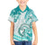 Polynesia Paisley Family Matching Off Shoulder Long Sleeve Dress and Hawaiian Shirt Mix Teal Polynesian Pattern LT05 Son's Shirt Teal - Polynesian Pride