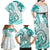 Polynesia Paisley Family Matching Off Shoulder Maxi Dress and Hawaiian Shirt Mix Teal Polynesian Pattern LT05 - Polynesian Pride