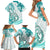 Polynesia Paisley Family Matching Short Sleeve Bodycon Dress and Hawaiian Shirt Mix Teal Polynesian Pattern LT05 - Polynesian Pride