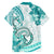 Polynesia Paisley Family Matching Short Sleeve Bodycon Dress and Hawaiian Shirt Mix Teal Polynesian Pattern LT05 - Polynesian Pride