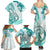 Polynesia Paisley Family Matching Summer Maxi Dress and Hawaiian Shirt Mix Teal Polynesian Pattern LT05 - Polynesian Pride