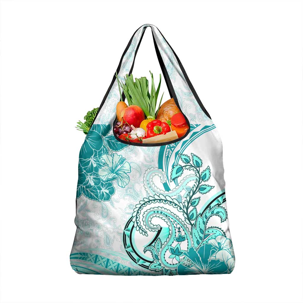 Polynesia Paisley Grocery Bag Mix Teal Polynesian Pattern LT05 1-pack One Size Teal - Polynesian Pride