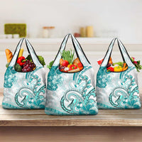 Polynesia Paisley Grocery Bag Mix Teal Polynesian Pattern LT05 3-pack One Size Teal - Polynesian Pride