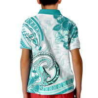Polynesia Paisley Kid Polo Shirt Mix Teal Polynesian Pattern LT05 - Polynesian Pride