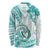 Polynesia Paisley Long Sleeve Shirt Mix Teal Polynesian Pattern LT05 - Polynesian Pride