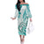 Polynesia Paisley Off The Shoulder Long Sleeve Dress Mix Teal Polynesian Pattern LT05 Women Teal - Polynesian Pride