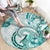 Polynesia Paisley Round Carpet Mix Teal Polynesian Pattern