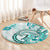 Polynesia Paisley Round Carpet Mix Teal Polynesian Pattern