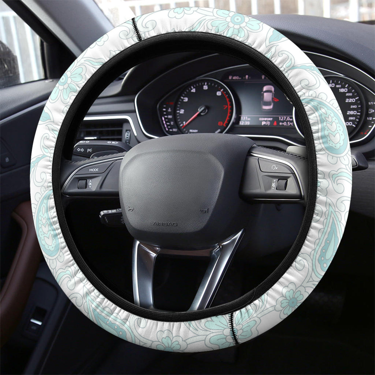 Polynesia Paisley Steering Wheel Cover Mix Teal Polynesian Pattern LT05 - Polynesian Pride