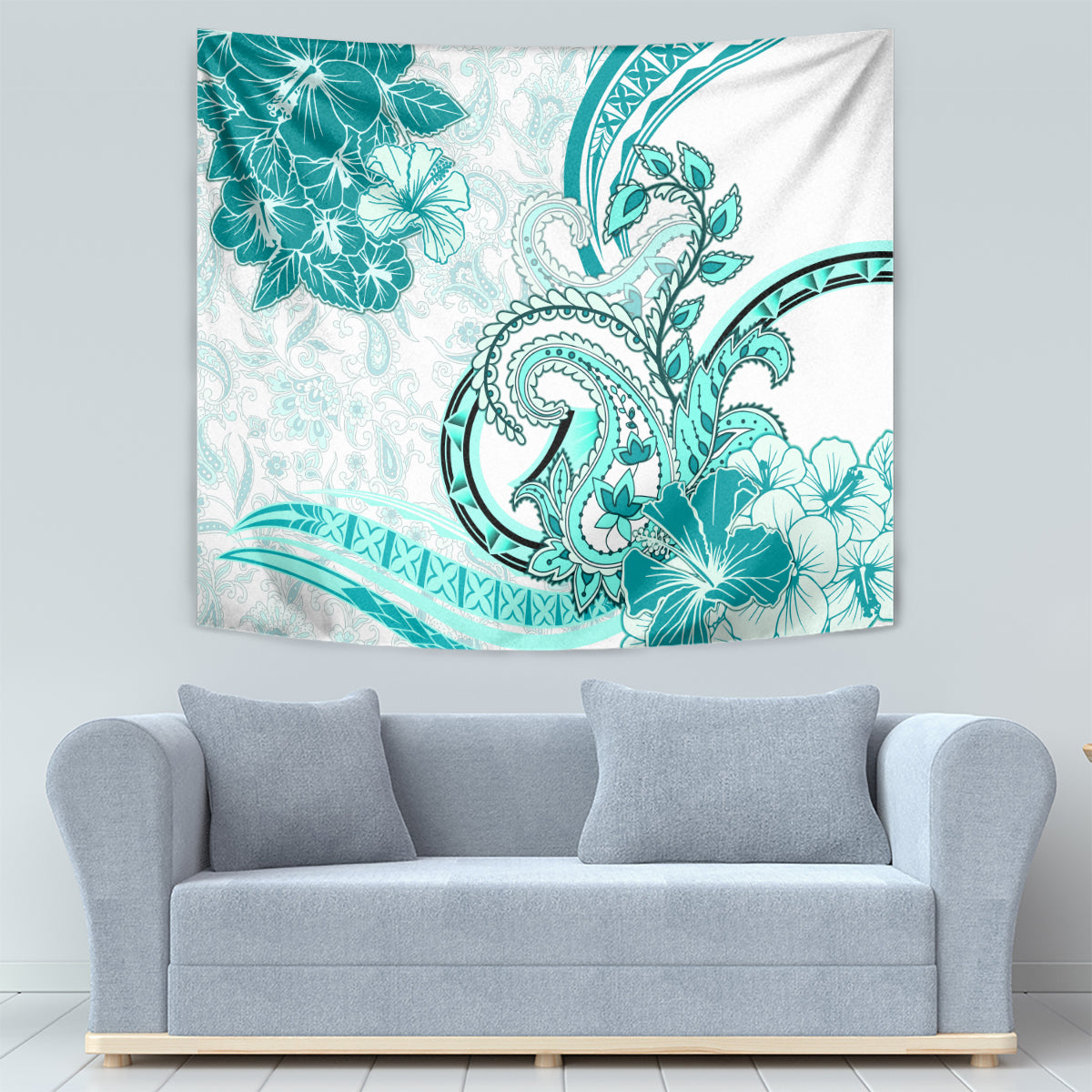 Polynesia Paisley Tapestry Mix Teal Polynesian Pattern LT05 - Polynesian Pride