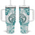 Polynesia Paisley Tumbler With Handle Mix Teal Polynesian Pattern