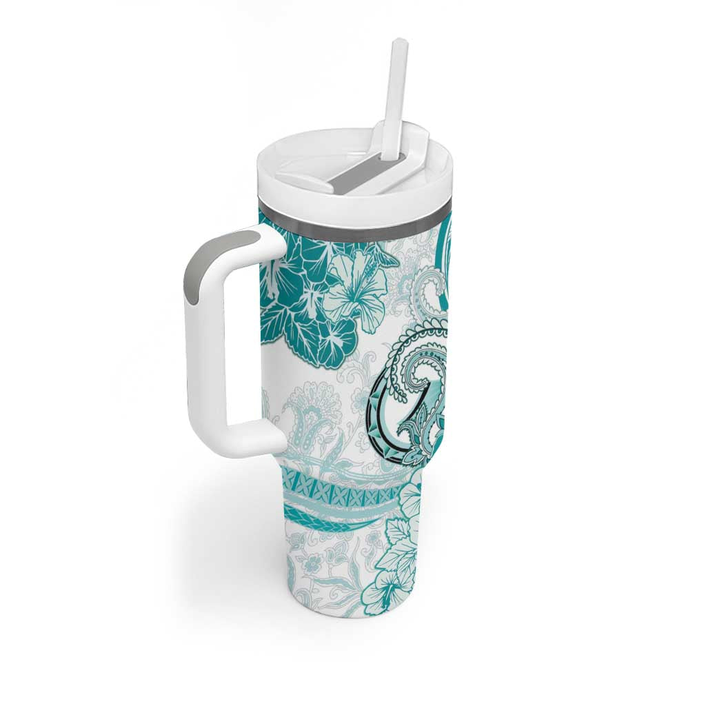 Polynesia Paisley Tumbler With Handle Mix Teal Polynesian Pattern LT05 - Polynesian Pride