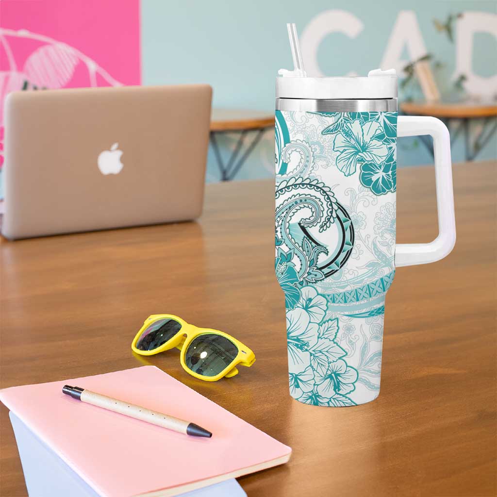 Polynesia Paisley Tumbler With Handle Mix Teal Polynesian Pattern LT05 - Polynesian Pride