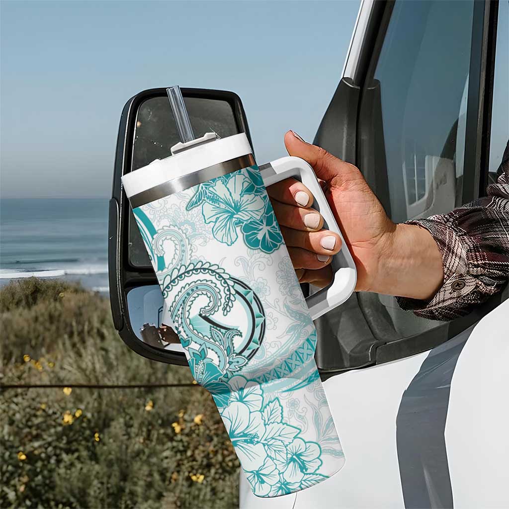 Polynesia Paisley Tumbler With Handle Mix Teal Polynesian Pattern LT05 - Polynesian Pride