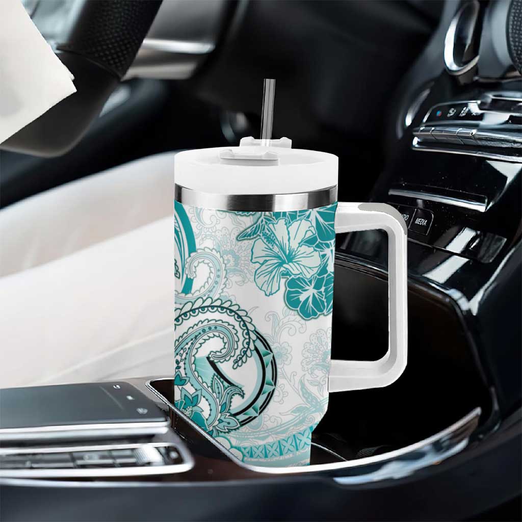 Polynesia Paisley Tumbler With Handle Mix Teal Polynesian Pattern LT05 - Polynesian Pride