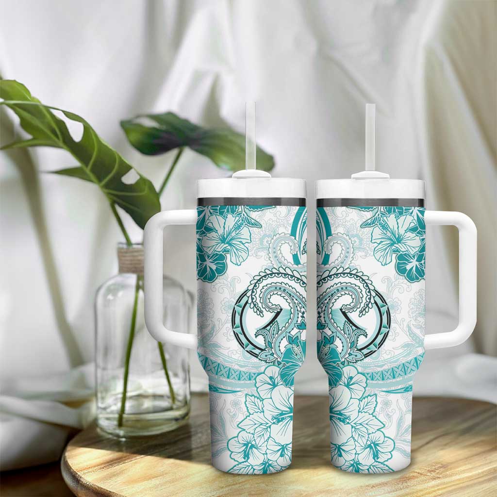 Polynesia Paisley Tumbler With Handle Mix Teal Polynesian Pattern LT05 - Polynesian Pride
