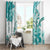 Polynesia Paisley Window Curtain Mix Teal Polynesian Pattern