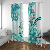 Polynesia Paisley Window Curtain Mix Teal Polynesian Pattern LT05 With Grommets Teal - Polynesian Pride