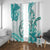 Polynesia Paisley Window Curtain Mix Teal Polynesian Pattern