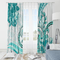 Polynesia Paisley Window Curtain Mix Teal Polynesian Pattern LT05 - Polynesian Pride