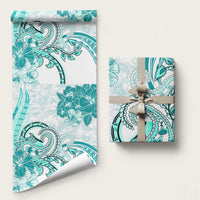 Polynesia Paisley Wrapping Paper Mix Teal Polynesian Pattern LT05 58" × 23" Teal - Polynesian Pride