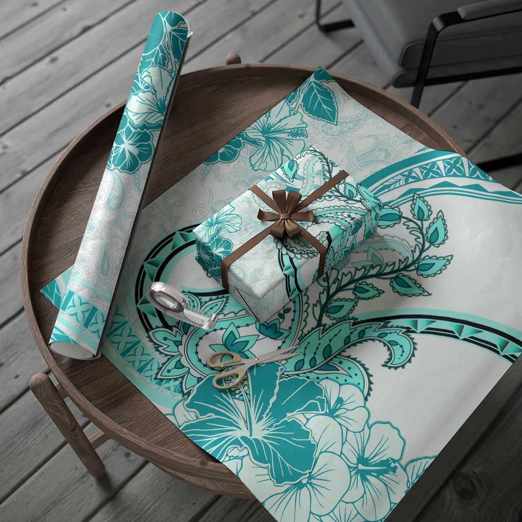 Polynesia Paisley Wrapping Paper Mix Teal Polynesian Pattern LT05 - Polynesian Pride