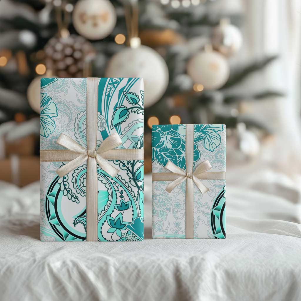 Polynesia Paisley Wrapping Paper Mix Teal Polynesian Pattern LT05 - Polynesian Pride