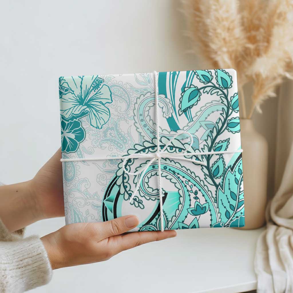 Polynesia Paisley Wrapping Paper Mix Teal Polynesian Pattern LT05 - Polynesian Pride