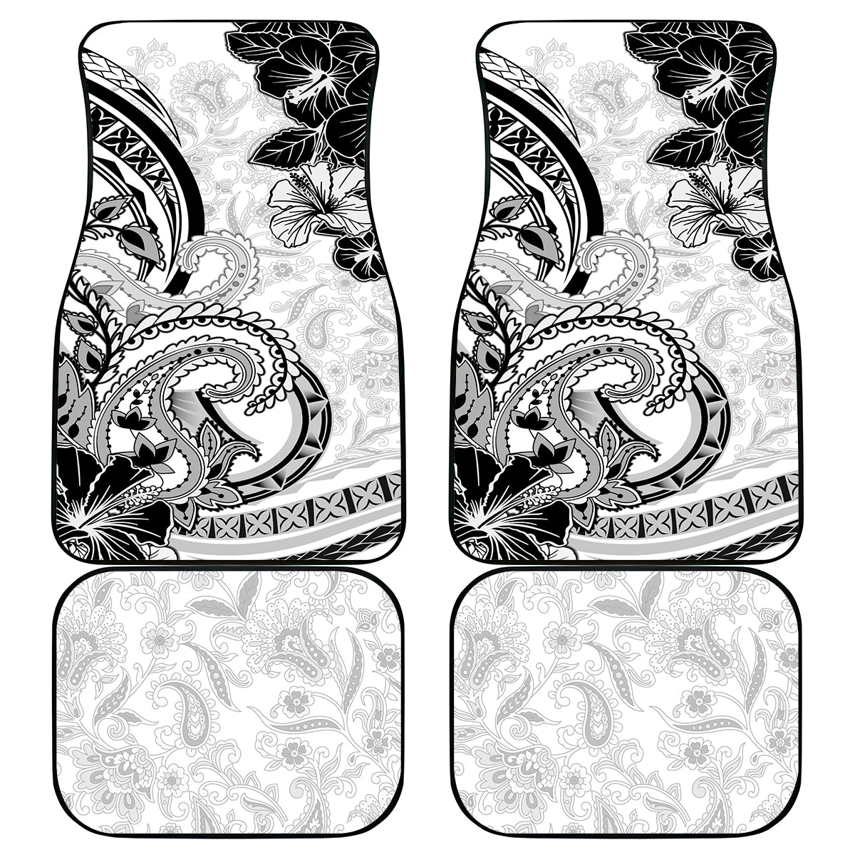Polynesia Paisley Car Mats Mix White Polynesian Pattern LT05 - Polynesian Pride