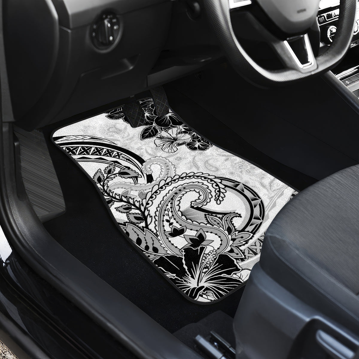 Polynesia Paisley Car Mats Mix White Polynesian Pattern LT05 - Polynesian Pride