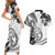 Polynesia Paisley Couples Matching Short Sleeve Bodycon Dress and Hawaiian Shirt Mix White Polynesian Pattern LT05 - Polynesian Pride