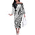 Polynesia Paisley Family Matching Off Shoulder Long Sleeve Dress and Hawaiian Shirt Mix White Polynesian Pattern LT05 Mom's Dress White - Polynesian Pride