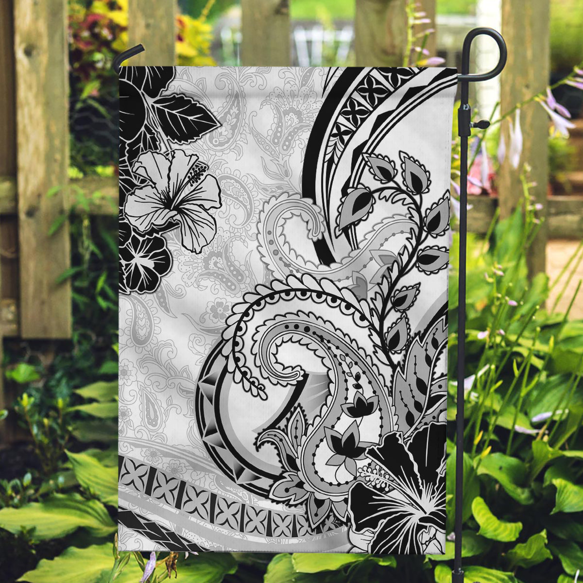 Polynesia Paisley Garden Flag Mix White Polynesian Pattern LT05 Garden Flag White - Polynesian Pride
