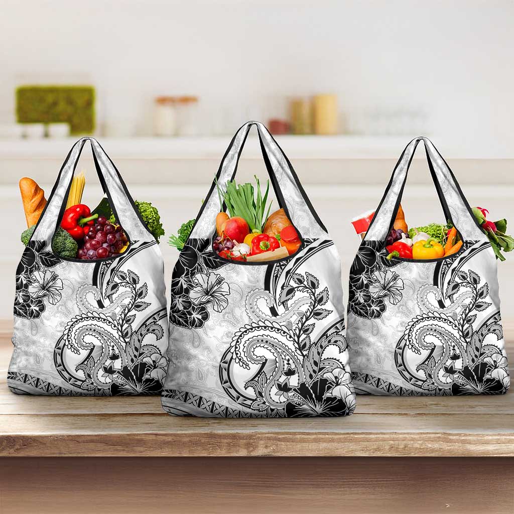 Polynesia Paisley Grocery Bag Mix White Polynesian Pattern LT05 3-pack One Size White - Polynesian Pride