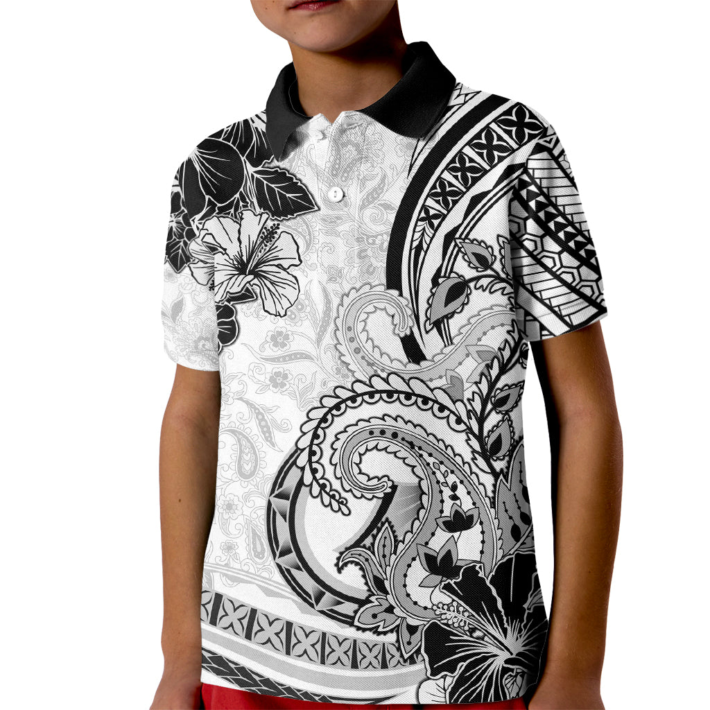 Polynesia Paisley Kid Polo Shirt Mix White Polynesian Pattern LT05 Kid White - Polynesian Pride