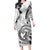 Polynesia Paisley Long Sleeve Bodycon Dress Mix White Polynesian Pattern LT05 Long Dress White - Polynesian Pride