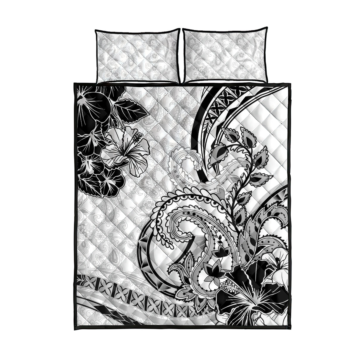 Polynesia Paisley Quilt Bed Set Mix White Polynesian Pattern LT05 - Polynesian Pride