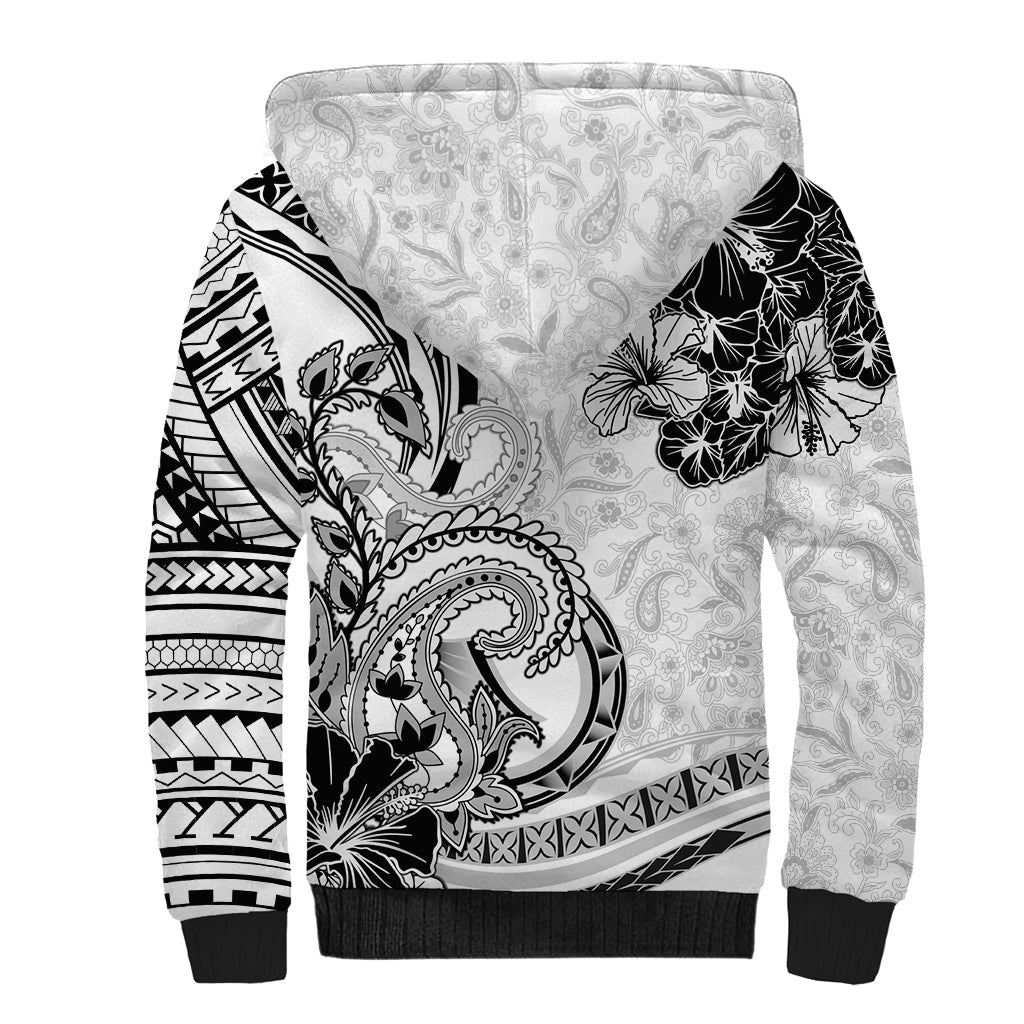 Polynesia Paisley Sherpa Hoodie Mix White Polynesian Pattern LT05 - Polynesian Pride