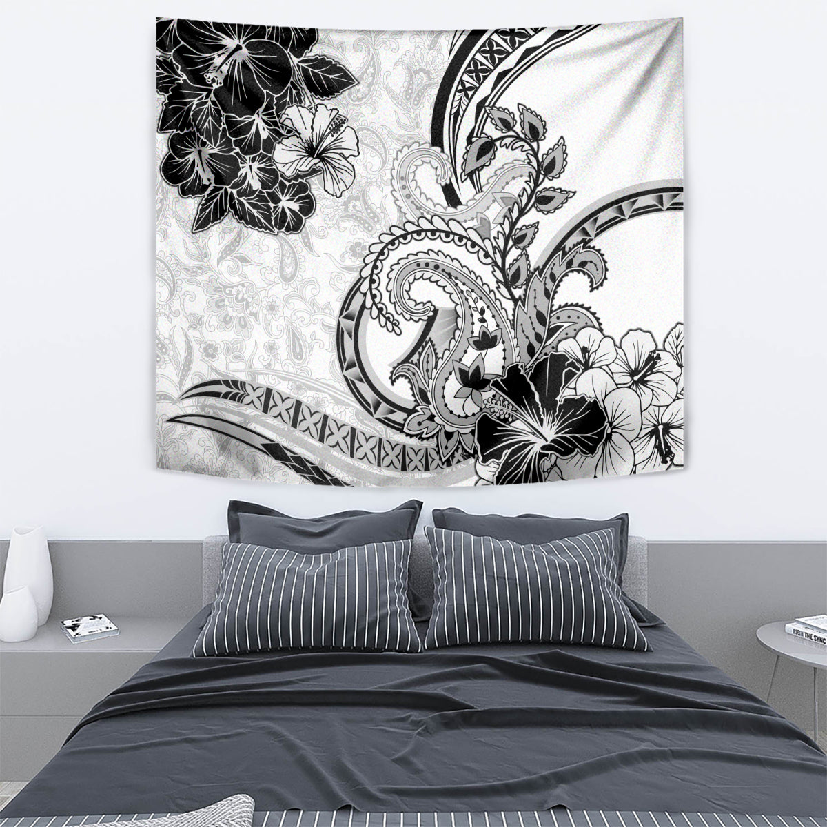 Polynesia Paisley Tapestry Mix White Polynesian Pattern LT05 - Polynesian Pride